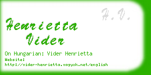henrietta vider business card